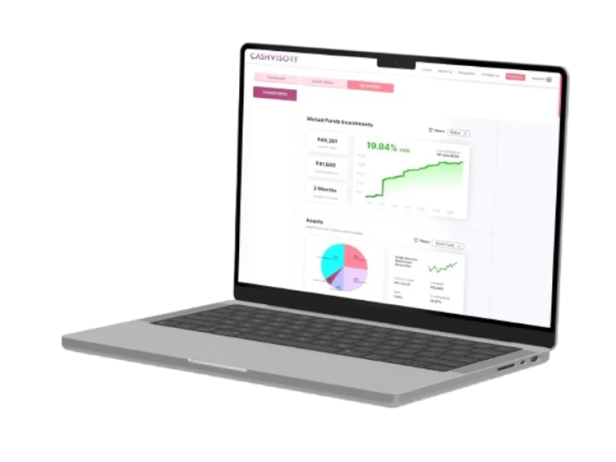 Cashvisory web platform dashboard for easy financial management